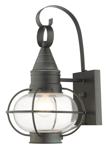 Livex Lighting Newburyport Collection  1 Light Charcoal Outdoor Wall Lantern in Charcoal 26901-61