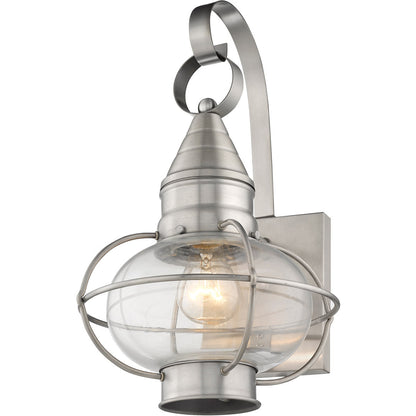 Livex Lighting Newburyport Collection 1 Light BN Outdoor Wall Lantern in Brushed Nickel 26901-91