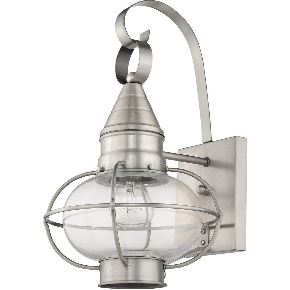 Livex Lighting Newburyport Collection 1 Light BN Outdoor Wall Lantern in Brushed Nickel 26901-91