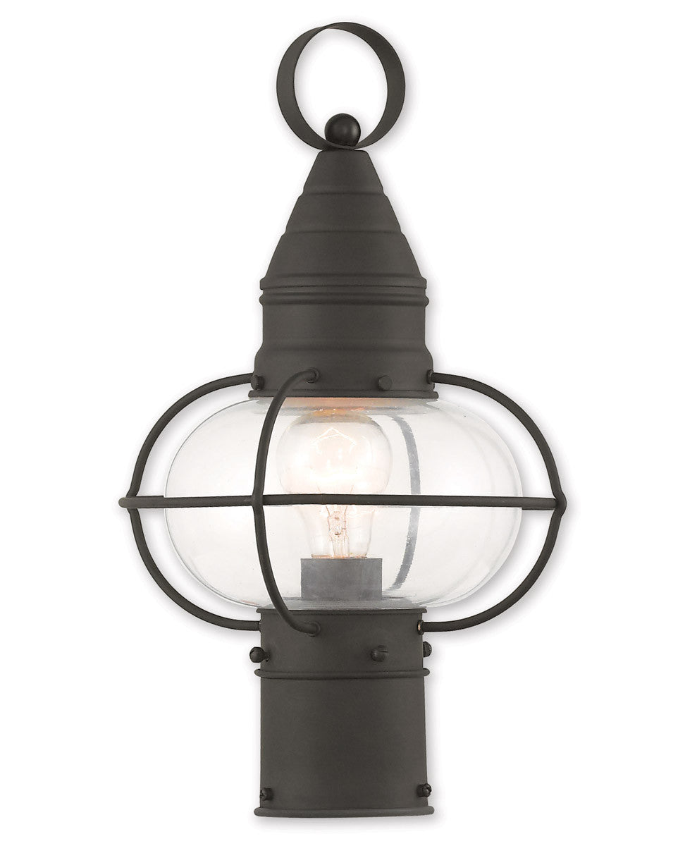 Livex Lighting Newburyport Collection 1 Light Black Outdoor Post Lantern in Black 26902-04