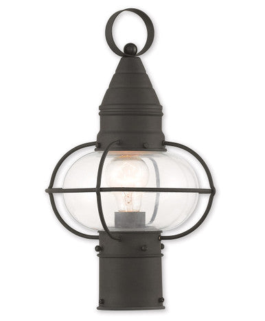 Livex Lighting Newburyport Collection 1 Light Black Outdoor Post Lantern in Black 26902-04