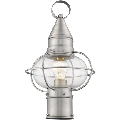 Livex Lighting Newburyport Collection 1 Light BN Outdoor Post Lantern in Brushed Nickel 26902-91