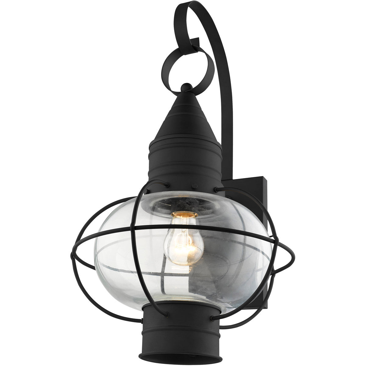 Livex Lighting Newburyport Collection 1 Light Black Outdoor Wall Lantern in Black 26904-04