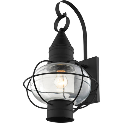 Livex Lighting Newburyport Collection 1 Light Black Outdoor Wall Lantern in Black 26904-04