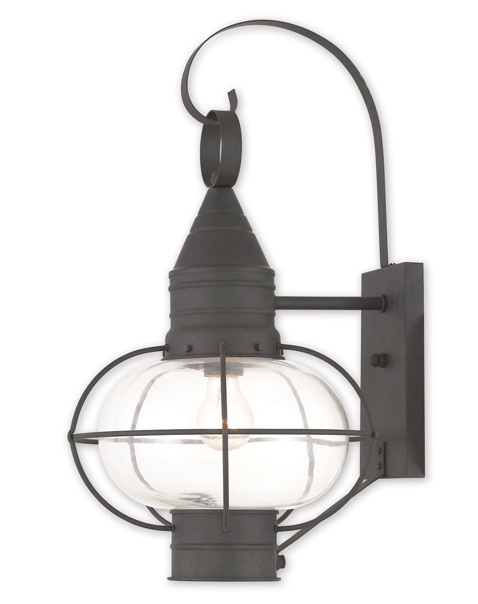 Livex Lighting Newburyport Collection 1 Light Black Outdoor Wall Lantern in Black 26904-04