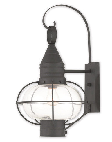 Livex Lighting Newburyport Collection 1 Light Black Outdoor Wall Lantern in Black 26904-04