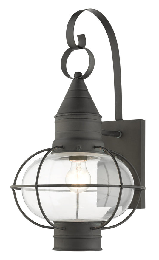 Livex Lighting Newburyport Collection  1 Light Charcoal Outdoor Wall Lantern in Charcoal 26904-61