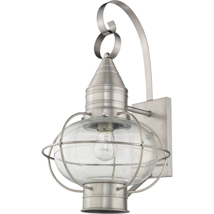 Livex Lighting Newburyport Collection 1 Light BN Outdoor Wall Lantern in Brushed Nickel 26904-91