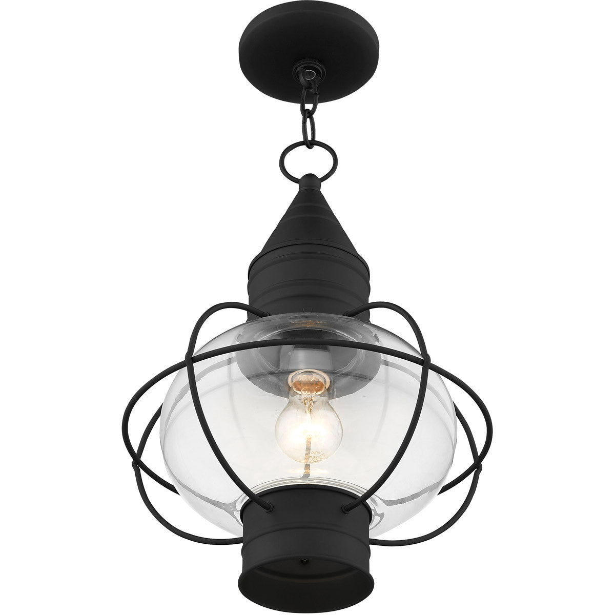 Livex Lighting Newburyport Collection 1 Light Black Outdoor Post Lantern in Black 26905-04