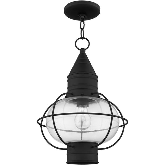 Livex Lighting Newburyport Collection 1 Light Black Outdoor Post Lantern in Black 26905-04