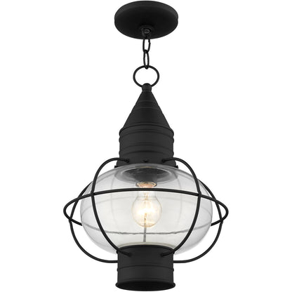 Livex Lighting Newburyport Collection 1 Light Black Outdoor Post Lantern in Black 26905-04