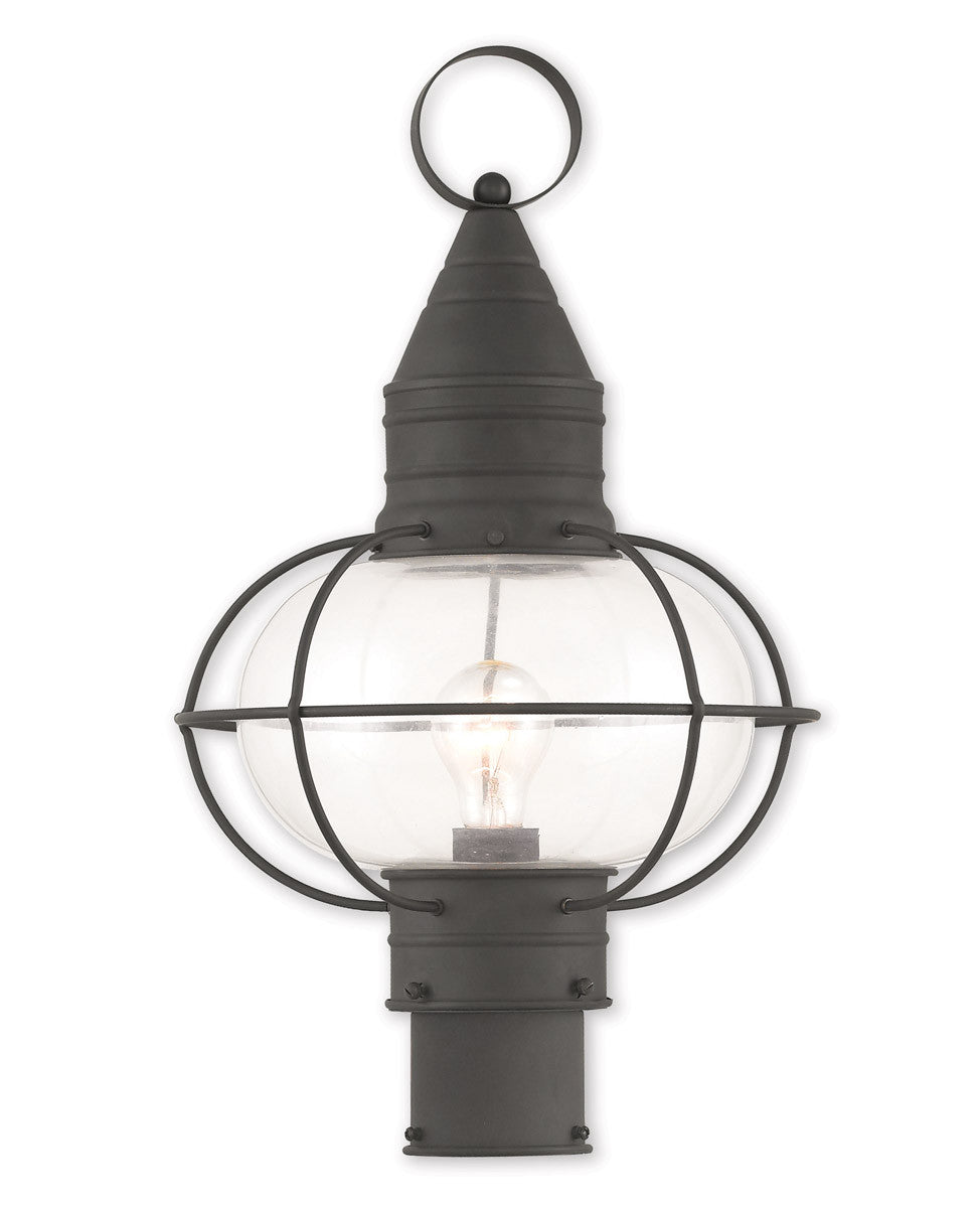 Livex Lighting Newburyport Collection 1 Light Black Outdoor Post Lantern in Black 26905-04