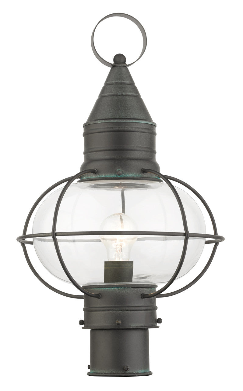 Livex Lighting Newburyport Collection  1 Light Charcoal Outdoor Post Top Lantern in Charcoal 26905-61