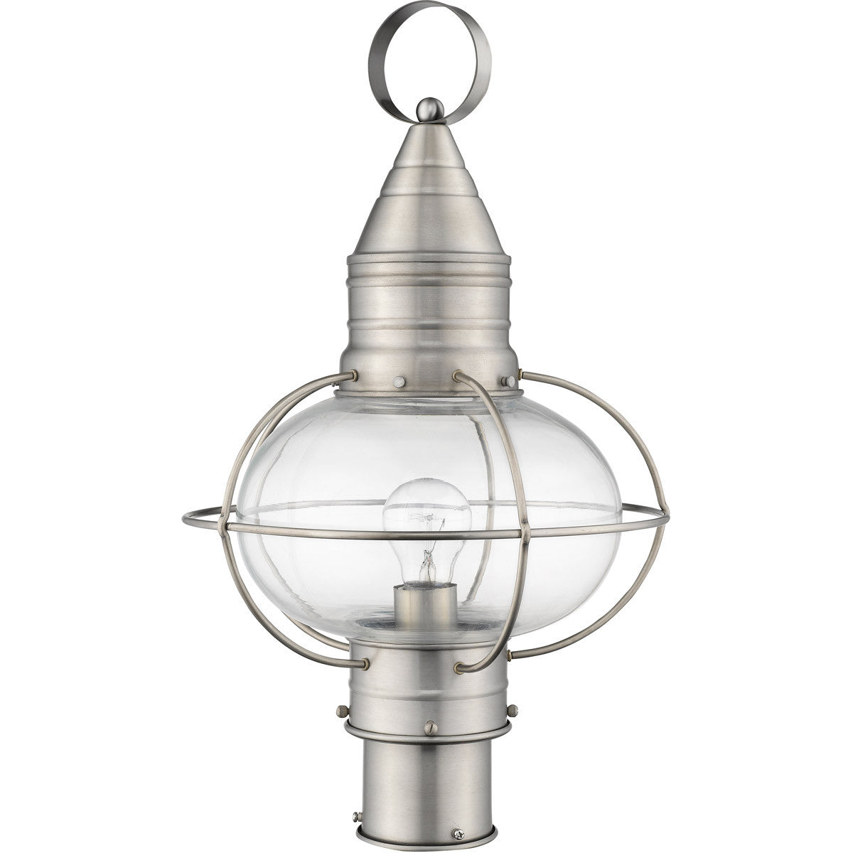 Livex Lighting Newburyport Collection 1 Light BN Outdoor Post Lantern in Brushed Nickel 26905-91