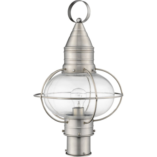 Livex Lighting Newburyport Collection 1 Light BN Outdoor Post Lantern in Brushed Nickel 26905-91