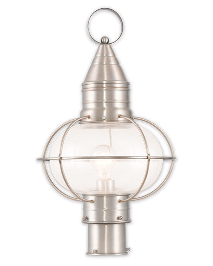 Livex Lighting Newburyport Collection 1 Light BN Outdoor Post Lantern in Brushed Nickel 26905-91