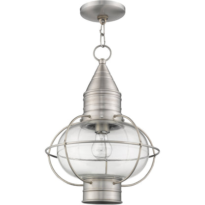 Livex Lighting Newburyport Collection 1 Light BN Outdoor Chain Lantern in Brushed Nickel 26906-91