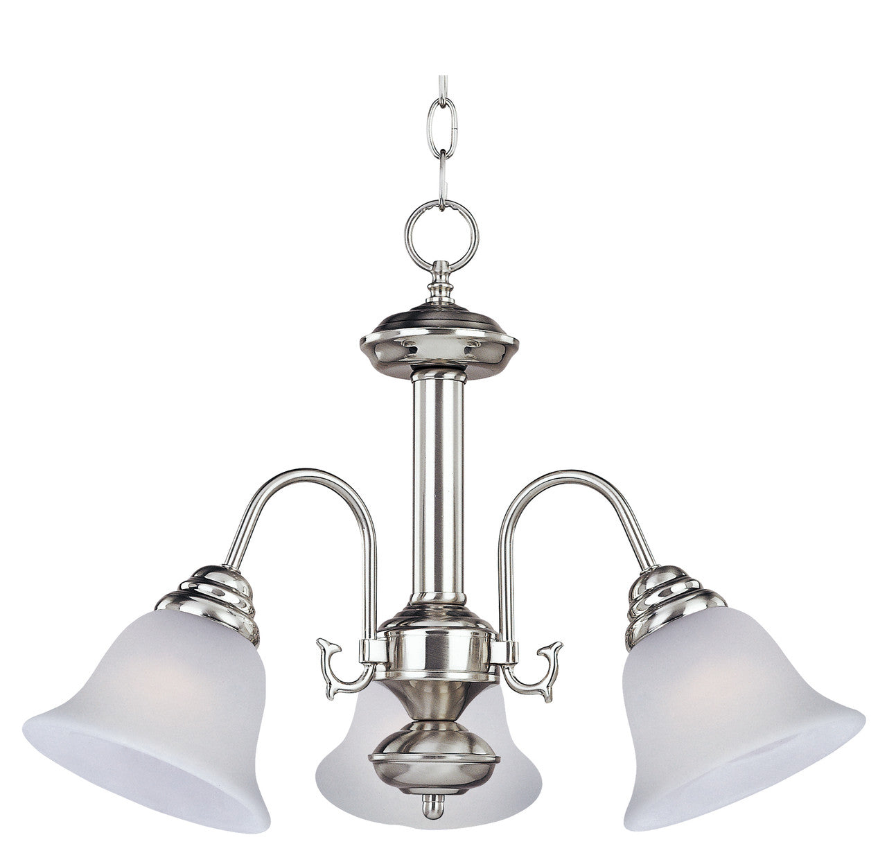 Maxim Malaga 3-Light Chandelier in Satin Nickel 2697FTSN