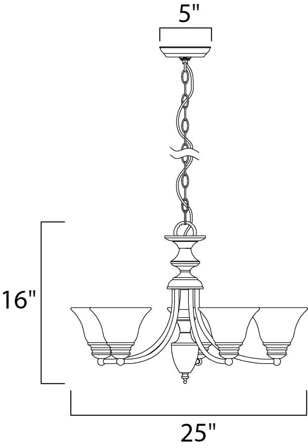 Maxim Malaga 5-Light Chandelier in Satin Nickel 2699FTSN