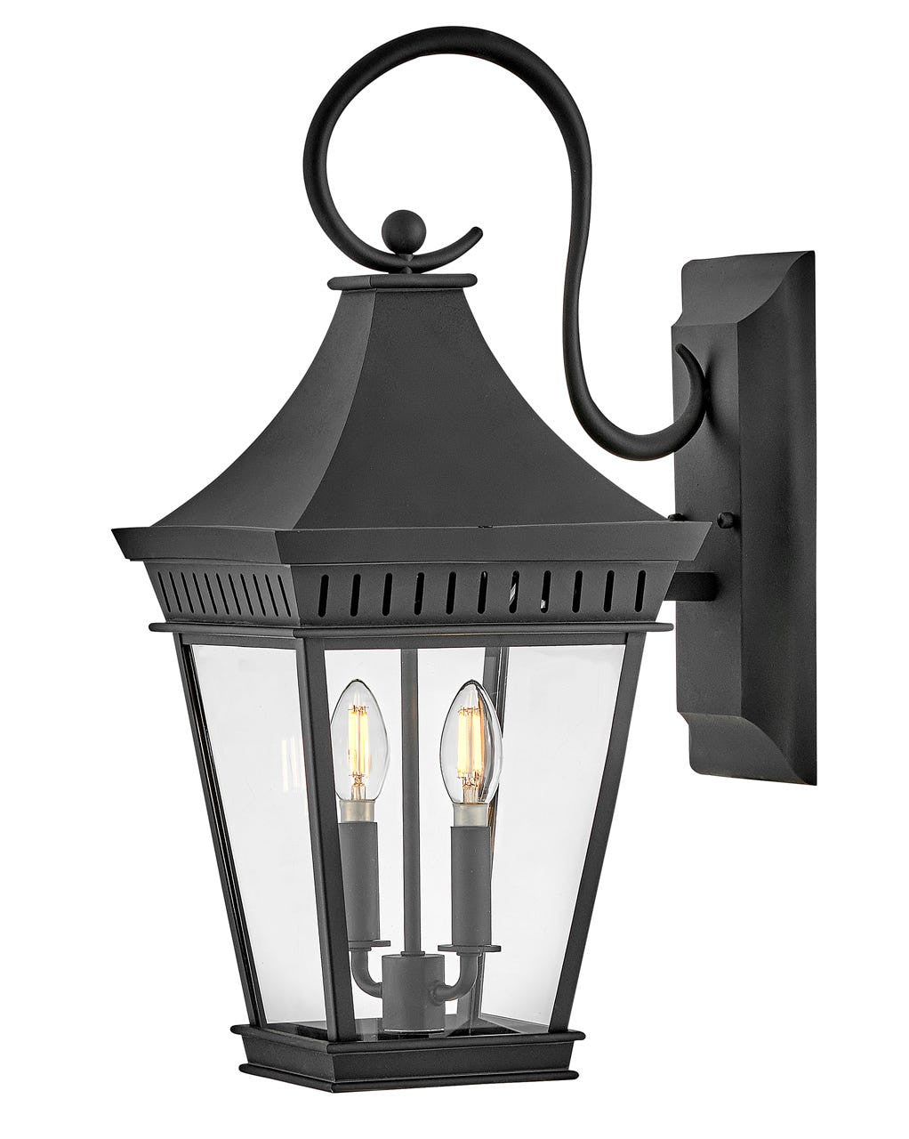 Hinkley Lighting Chapel Hill Medium Wall Mount Lantern in Museum Black 27090MB