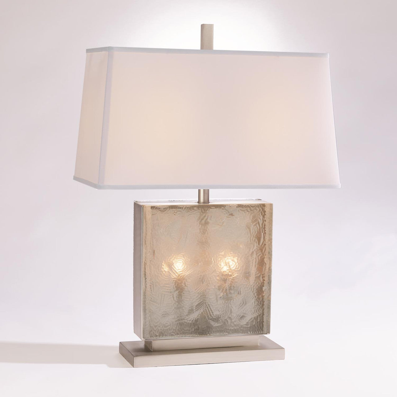 Global Views Cube Slab Table Lamp Antique Nickel 7.91079