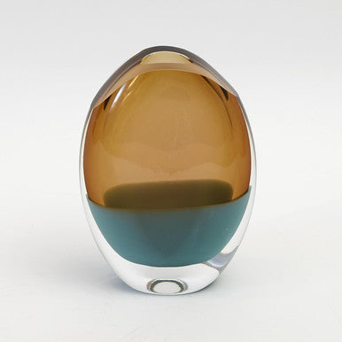 Global Views Oval Vase Pistachio Amber Small 6.60384