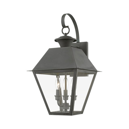 Livex Lighting Wentworth Collection  3 Light Charcoal Outdoor Large Wall Lantern in Charcoal 27218-61