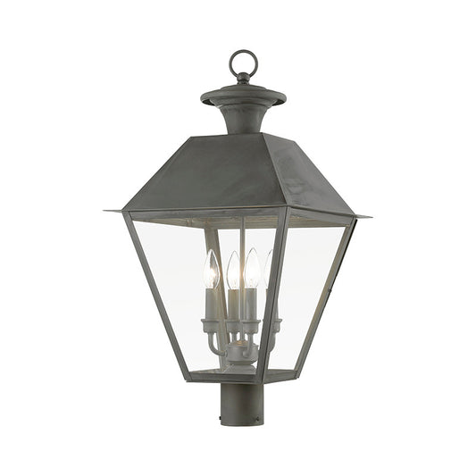 Livex Lighting Wentworth Collection  4 Light Charcoal Outdoor Extra Large Post Top Lantern in Charcoal 27223-61