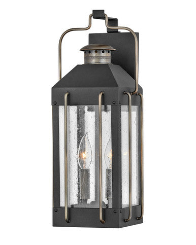 Hinkley Lighting Fitzgerald Medium Wall Mount Lantern Textured Black 2734TK