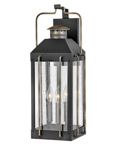 Hinkley Lighting Fitzgerald Large Wall Mount Lantern Textured Black 2735TK