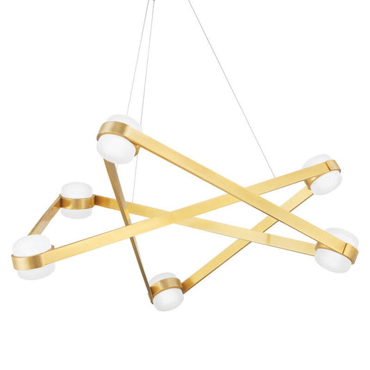 Hudson Valley Lighting Orbit Chandelier in Aged Brass 2738-AGB