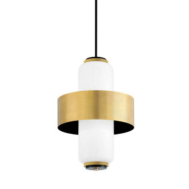 Corbett Lighting Melrose Pendant in Vintage Brass/Soft Black 275-44-VB/SBK