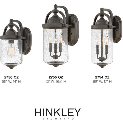 Hinkley Lighting Willoughby Small Wall Mount Lantern Oil Rubbed Bronze 2750OZ