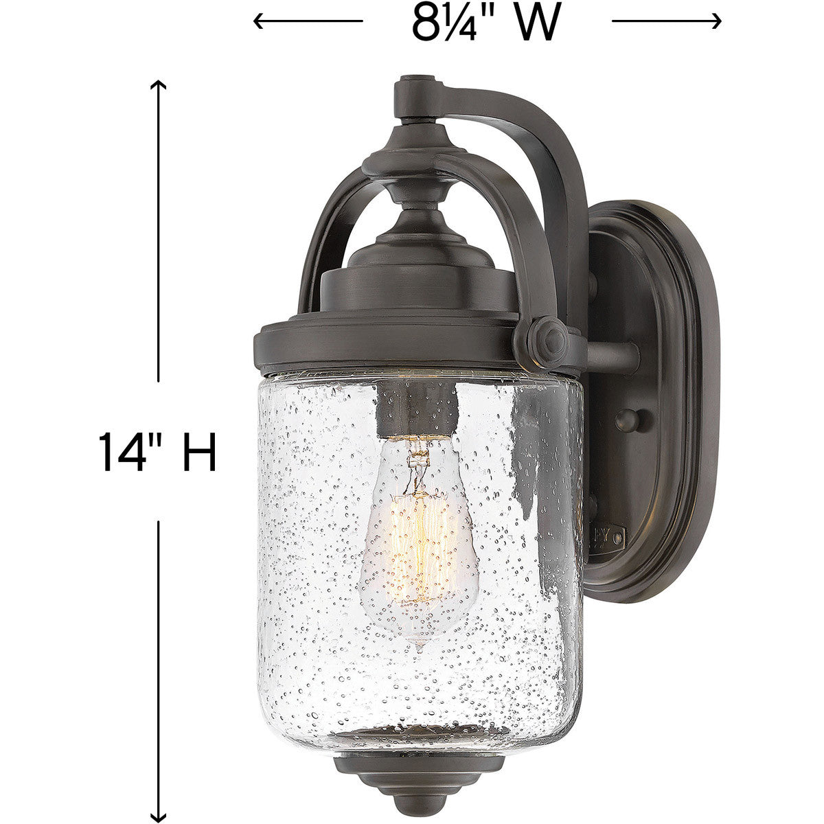 Hinkley Lighting Willoughby Small Wall Mount Lantern Oil Rubbed Bronze 2750OZ