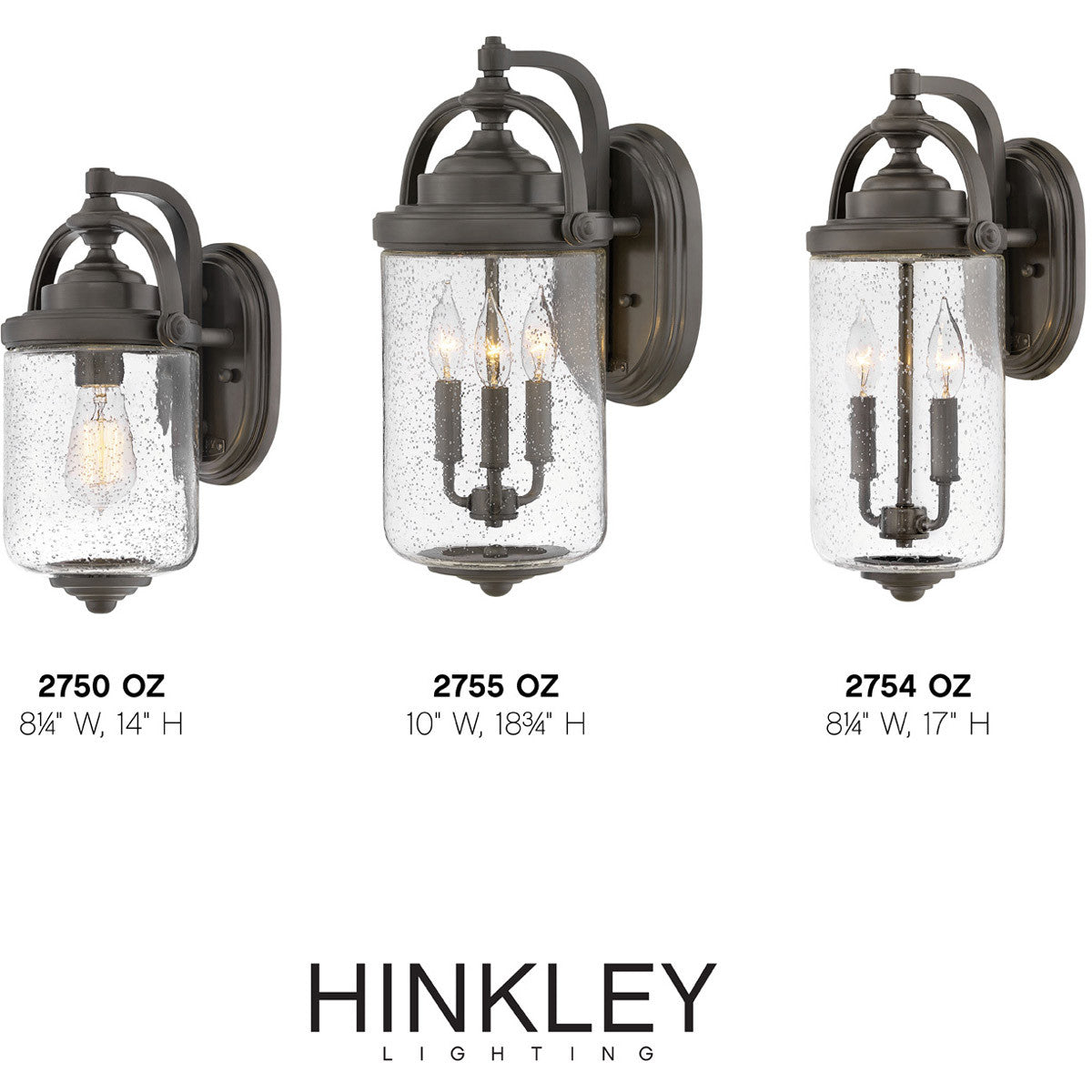 Hinkley Lighting Willoughby Medium Wall Mount Lantern Oil Rubbed Bronze 2754OZ