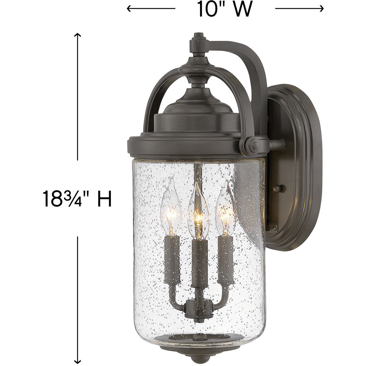 Hinkley Lighting Willoughby Large Wall Mount Lantern Oil Rubbed Bronze 2755OZ