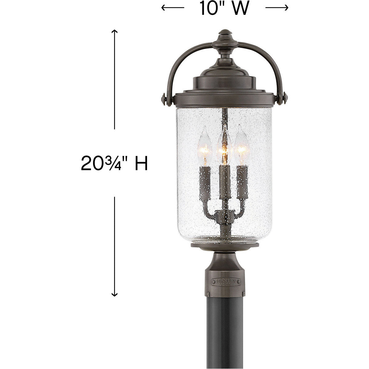 Hinkley Lighting Willoughby Large Post Top or Pier Mount Lantern Oil Rubbed Bronze 2757OZ