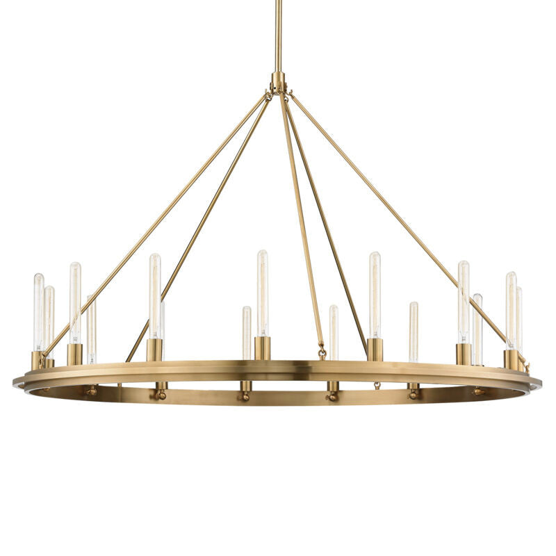 Hudson Valley Lighting Chambers Chandelier in Aged Brass 2758-AGB