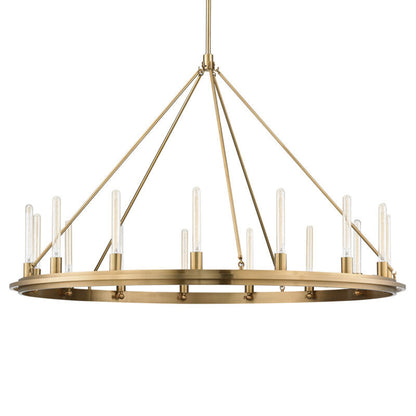 Hudson Valley Lighting Chambers Chandelier in Aged Brass 2758-AGB