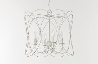 Maxim Trellis 4-Light Chandelier in Weathered White 27594WWT