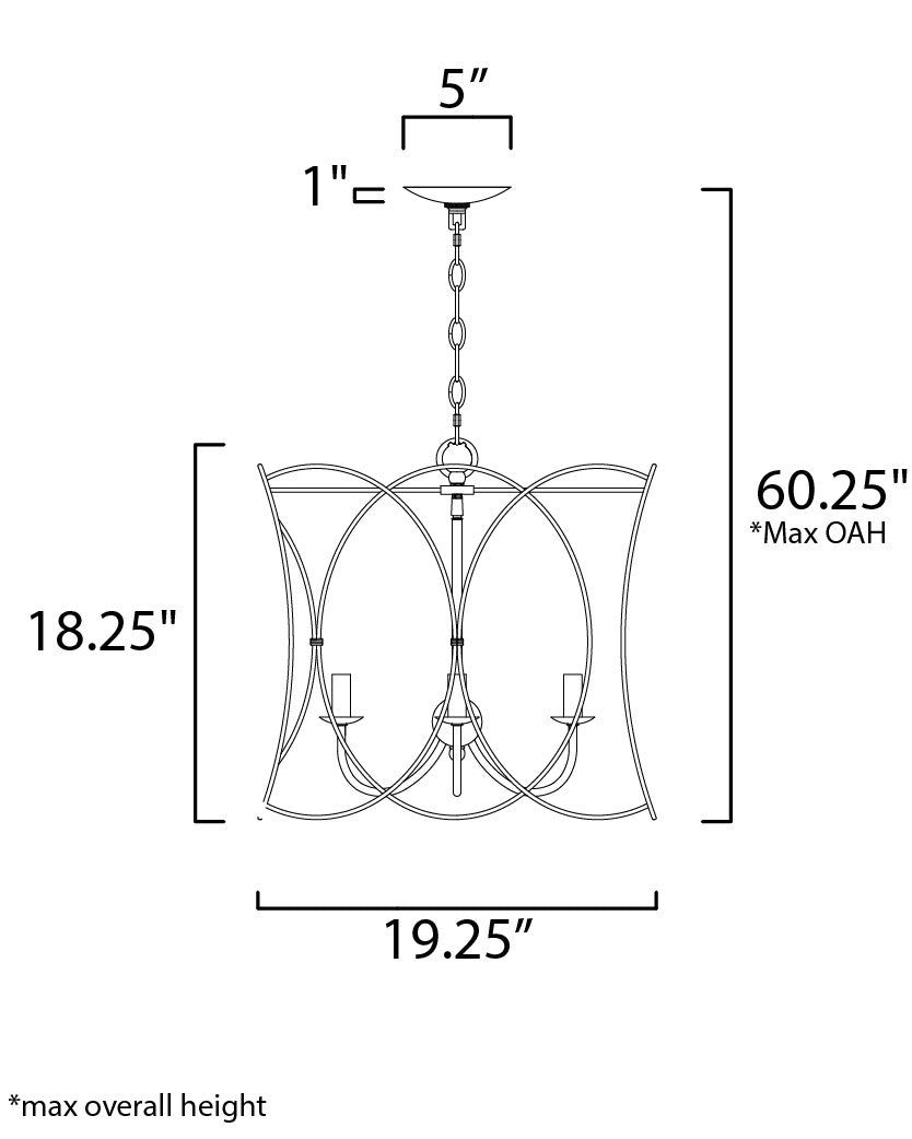 Maxim Trellis 4-Light Chandelier in Weathered White 27594WWT