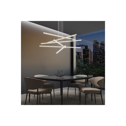 Sonneman Lighting Stix 3-Arm LED Pendant in Satin Black 2763.25