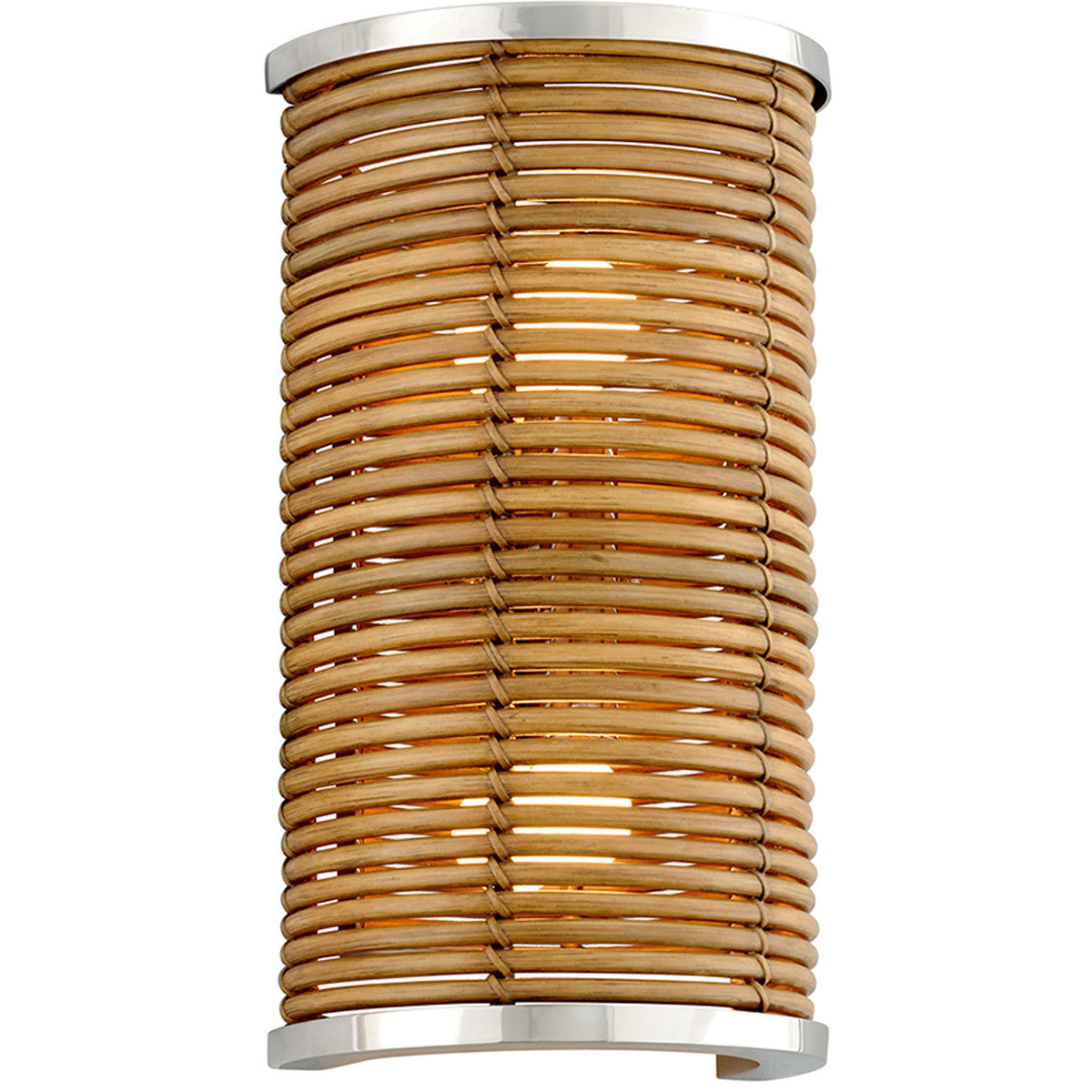 Corbett Lighting Carayes Wall Sconce in Natural Rattan Stainless Steel 277-12