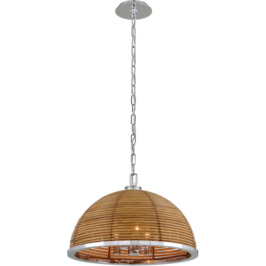 Corbett Lighting Carayes Chandelier in Natural Rattan Stainless Steel 277-43