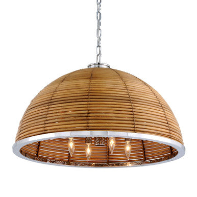 Corbett Lighting Carayes Chandelier in Natural Rattan Stainless Steel 277-48