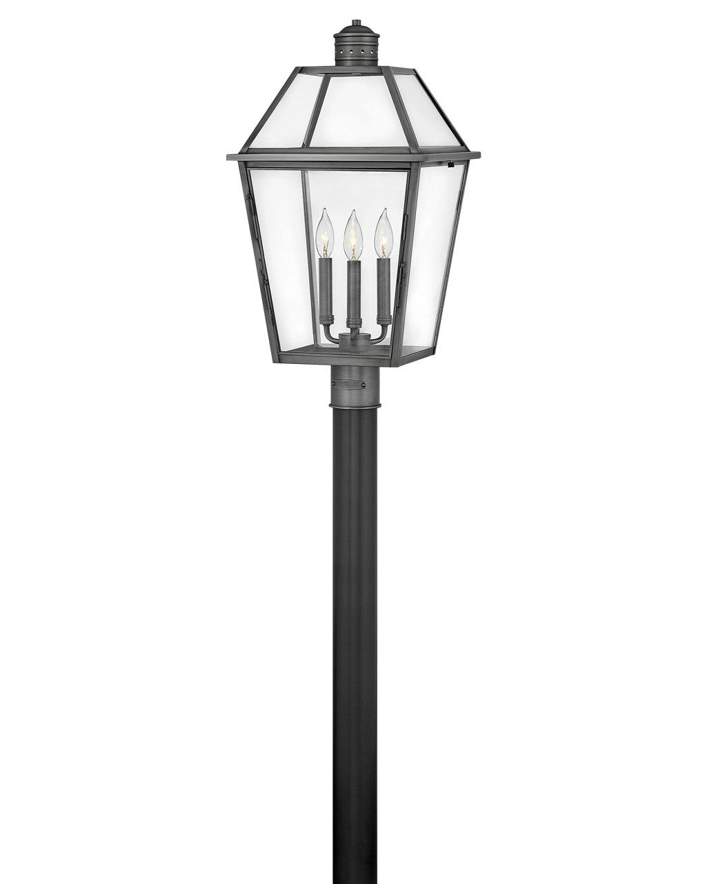 Hinkley Lighting Nouvelle Medium Post Top or Pier Mount Lantern Blackened Brass 2771BLB