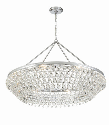 Crystorama Calypso 8 Light Crystal Teardrop Polished Chrome Chandelier 278-CH