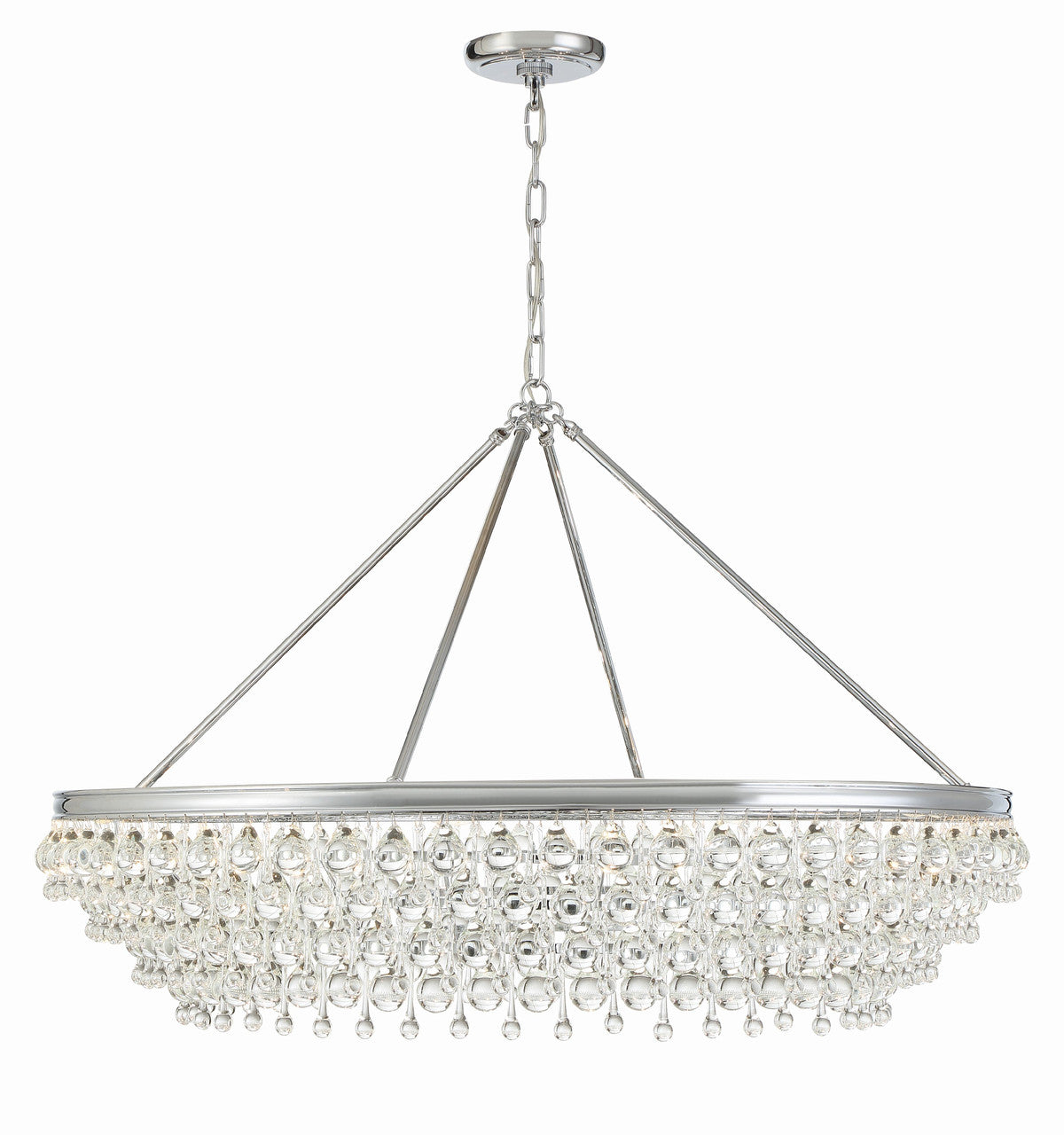 Crystorama Calypso 8 Light Crystal Teardrop Polished Chrome Chandelier 278-CH