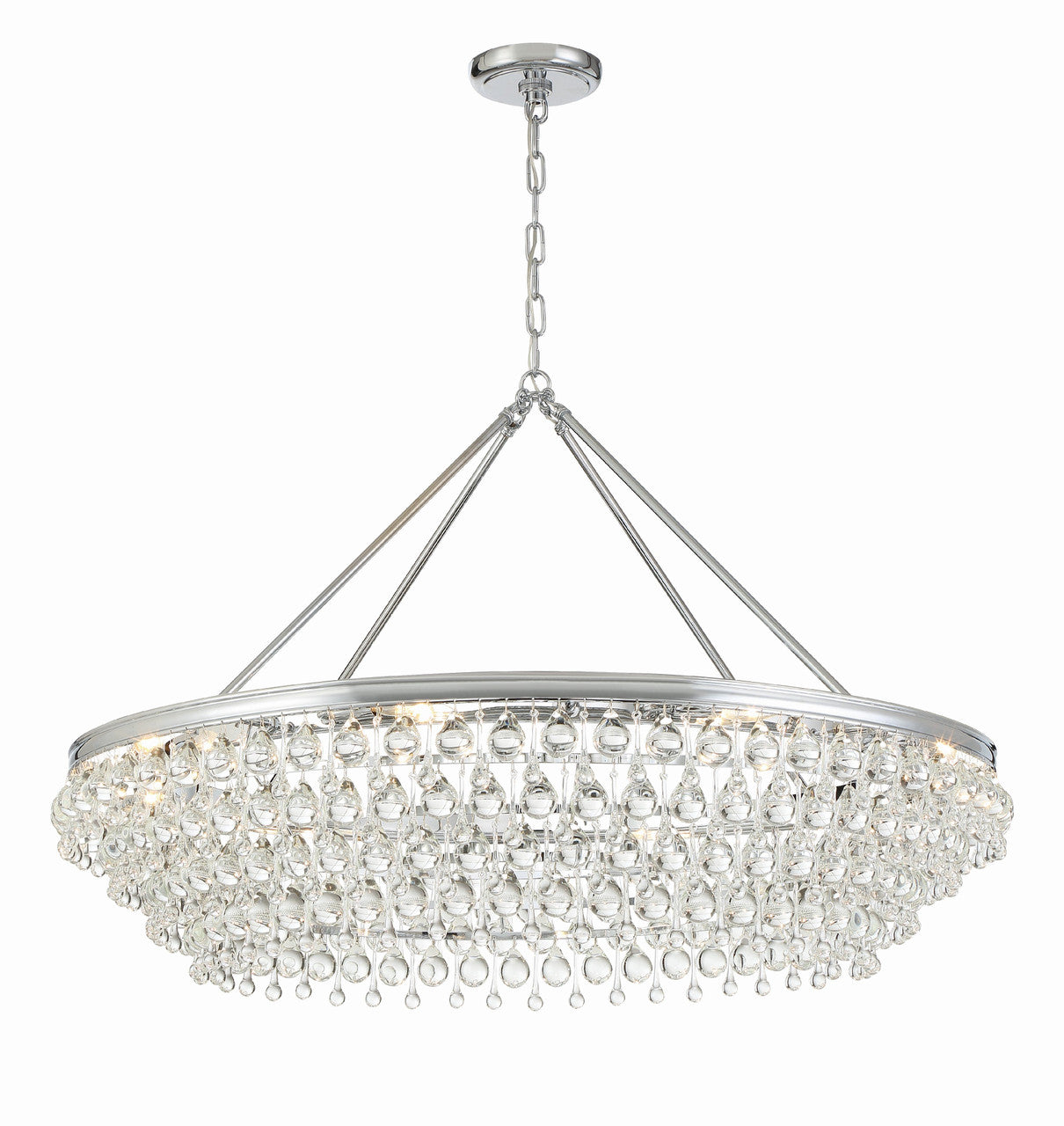 Crystorama Calypso 8 Light Crystal Teardrop Polished Chrome Chandelier 278-CH