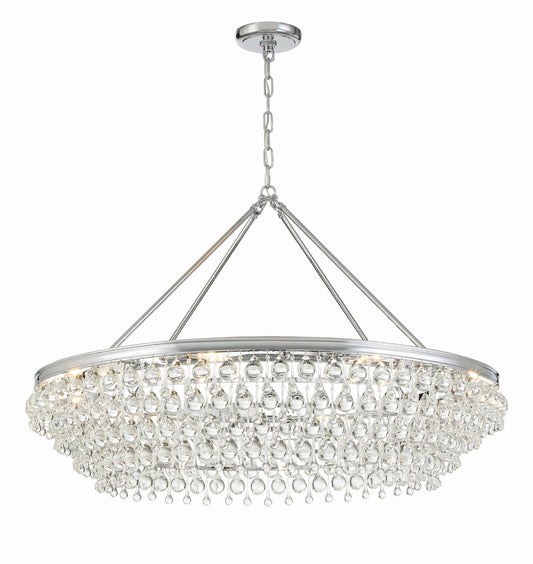 Crystorama Calypso 8 Light Crystal Teardrop Polished Chrome Chandelier 278-CH